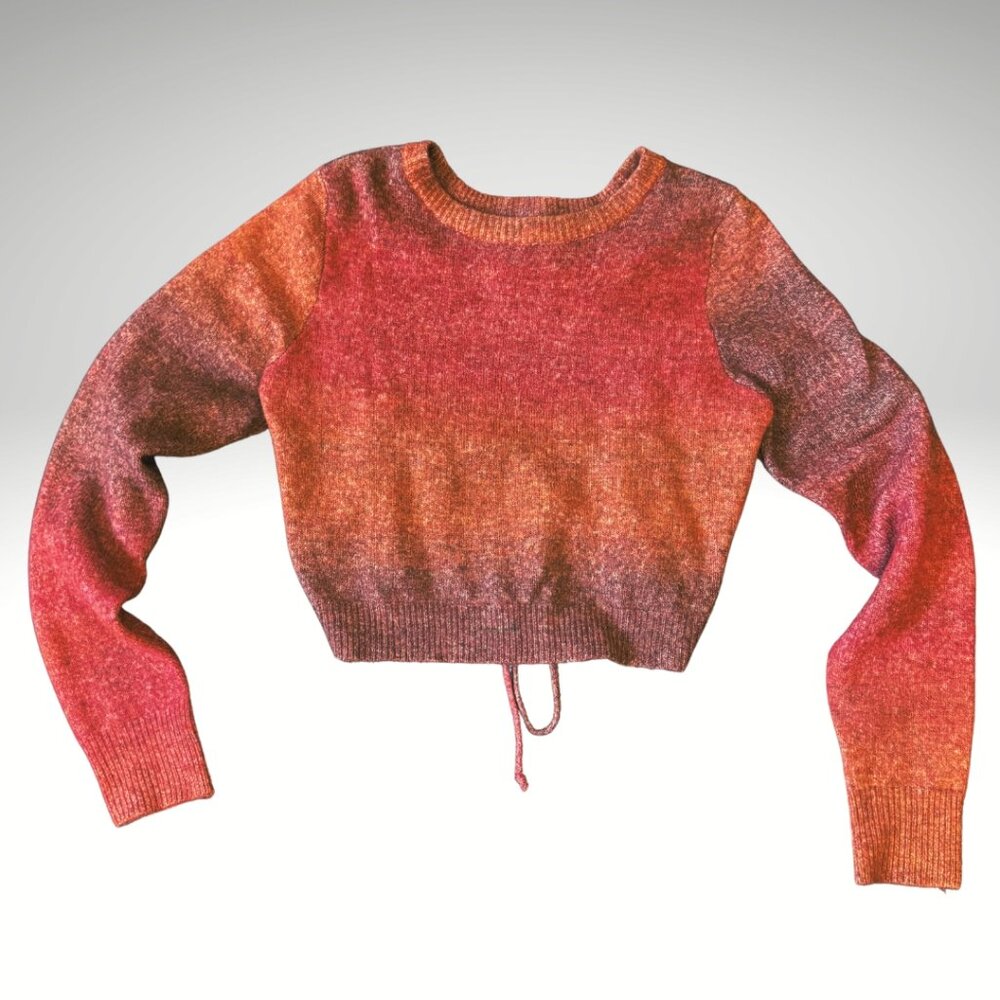 Cotton On Gradient Knit Sweater Open Back Tie Detail Soft Fall Top